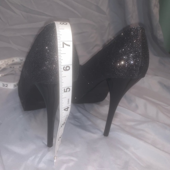 black glitter 5” platform heels W10 Mossimo ‘Paisley’ - Picture 5 of 7